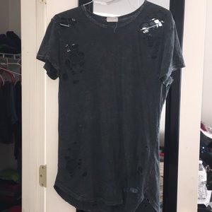 Acid wash distressed tee